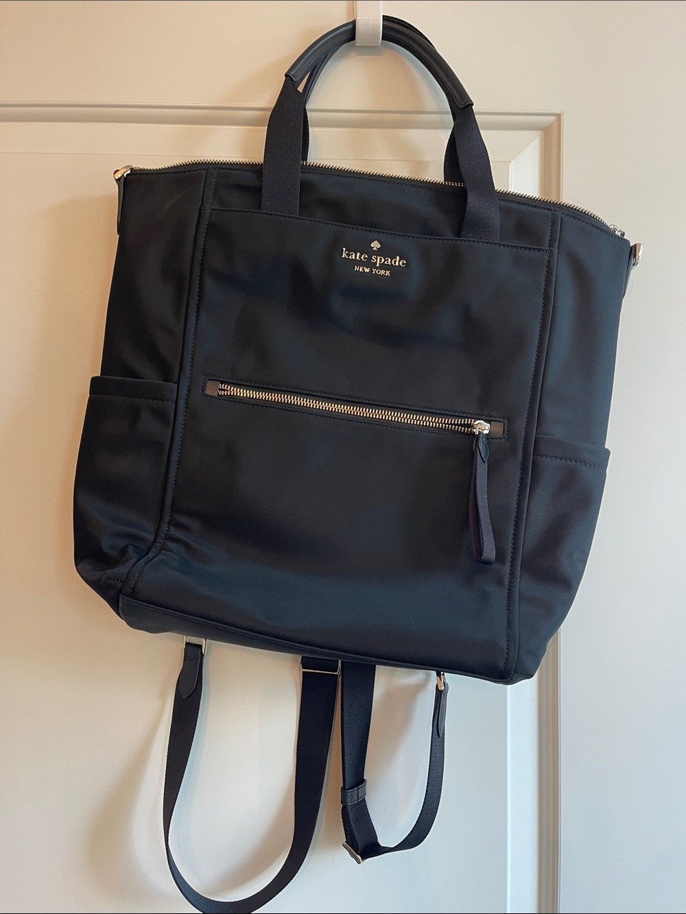 Kate Spade Chelsea Black Nylon Convertable Backpack/Tote